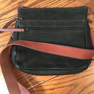 FOSSIL Black/brown cross body bag